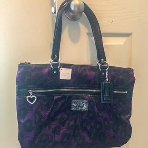 Purple Coach Poppy tote